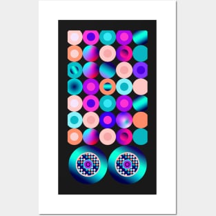 Shiny holo gradient big polka dots Posters and Art